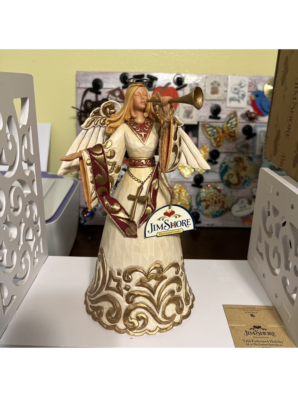 Jim Shore Rejoice Ivory & Gold Angel 4023458 Heartwood Creek 2011 w/ Box & Tag